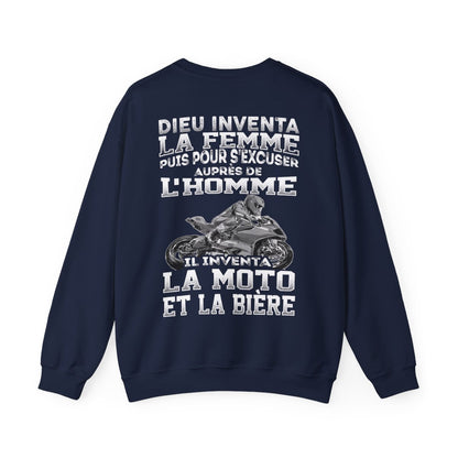 Dieu inventa la femme puis pour s'excuser auprès de l'homme il inventa la moto et la bière