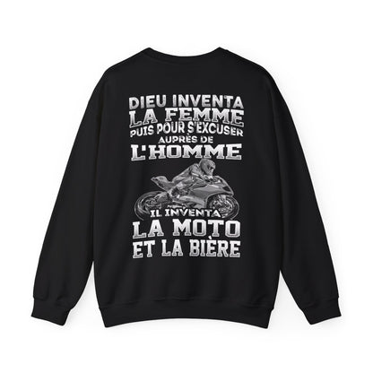 Dieu inventa la femme puis pour s'excuser auprès de l'homme il inventa la moto et la bière