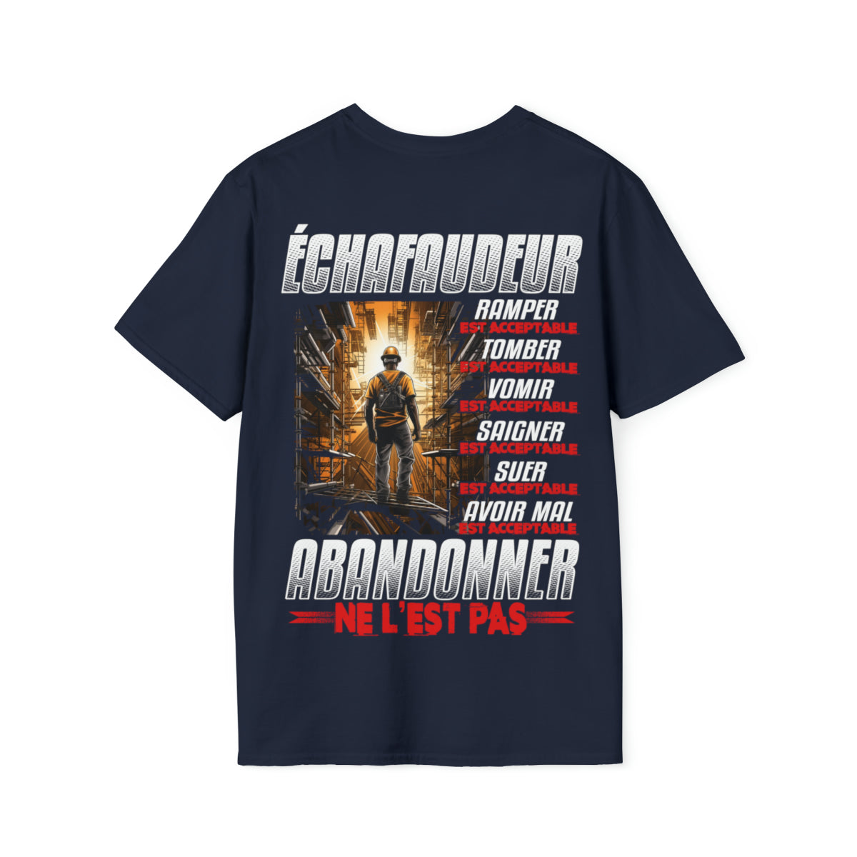 Échafaudeur, ramper, tomber, vomir, saigner est acceptable