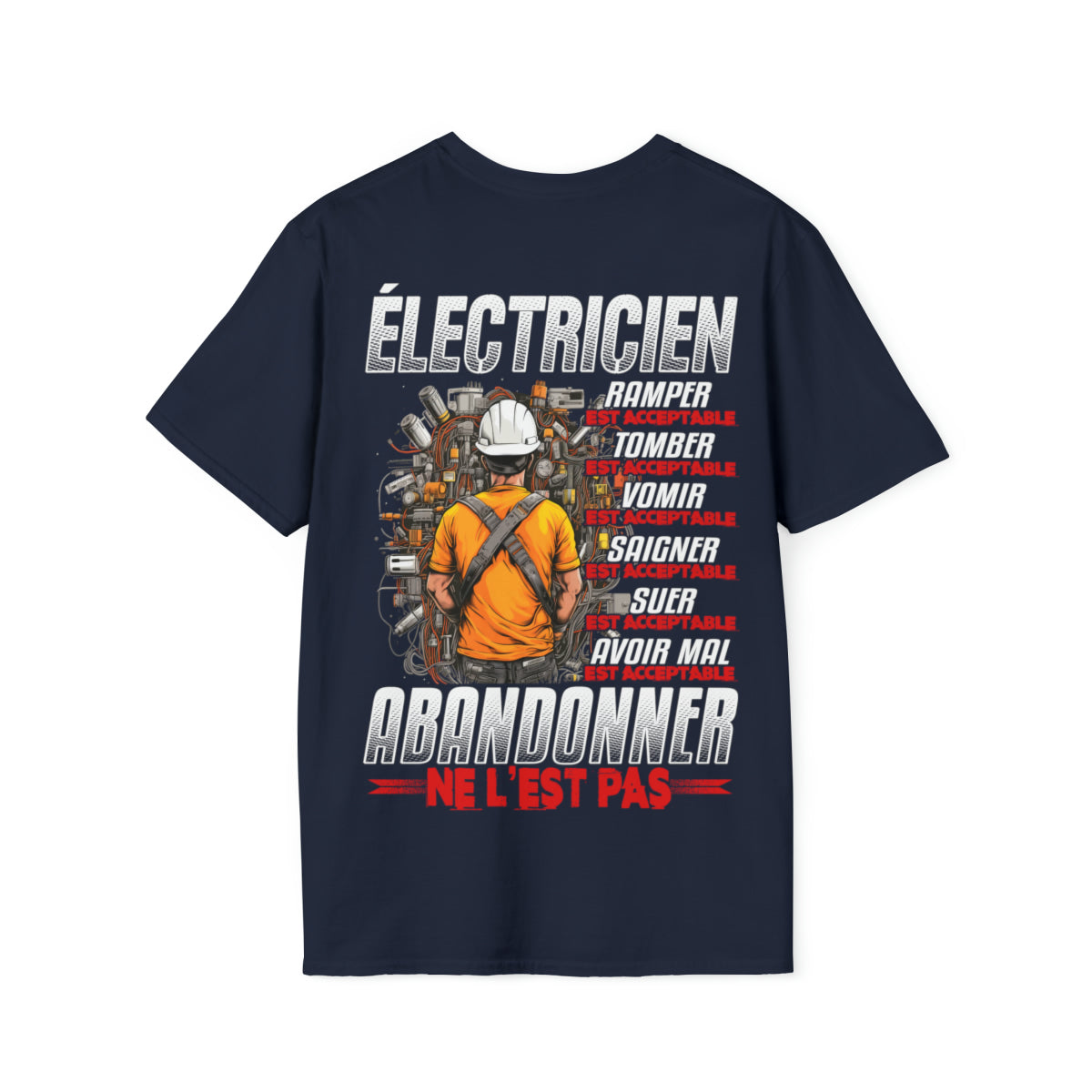 Électricien, ramper, tomber, vomir, saigner est acceptable