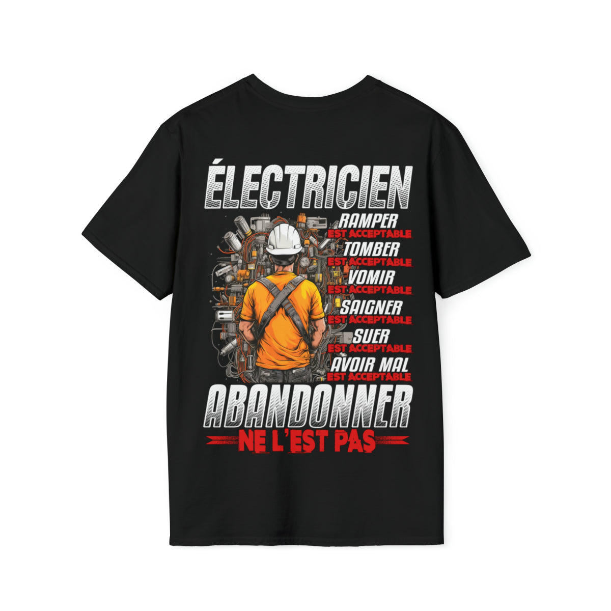 Électricien, ramper, tomber, vomir, saigner est acceptable