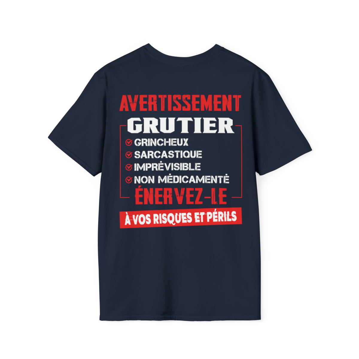 Grutier, grincheux, sarcastique, imprévisible, non médicamenté