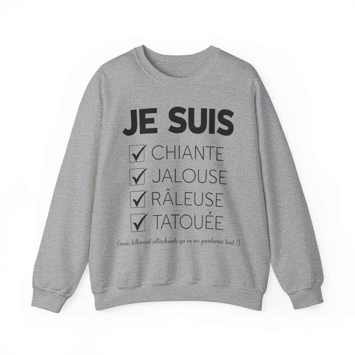 Je suis chiante, jalouse, râleuse, tatouée mais tellement attachante qu'en me pardonne tout