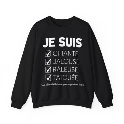 Je suis chiante, jalouse, râleuse, tatouée mais tellement attachante qu'en me pardonne tout