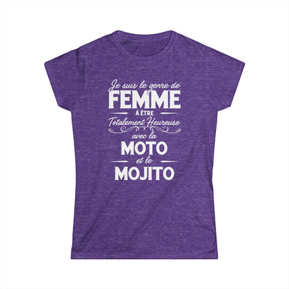 Je suis le genre de femme à être totalement heureuse avec le moto et le mojito