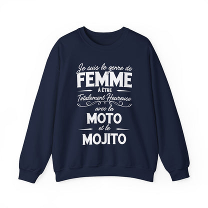 Je suis le genre de femme à être totalement heureuse avec le moto et le mojito