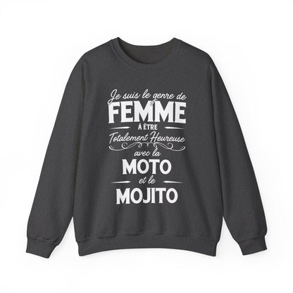 Je suis le genre de femme à être totalement heureuse avec le moto et le mojito