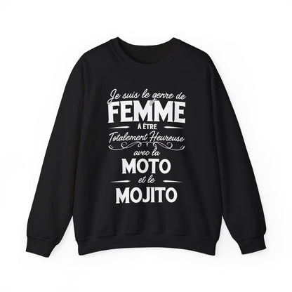 Je suis le genre de femme à être totalement heureuse avec le moto et le mojito