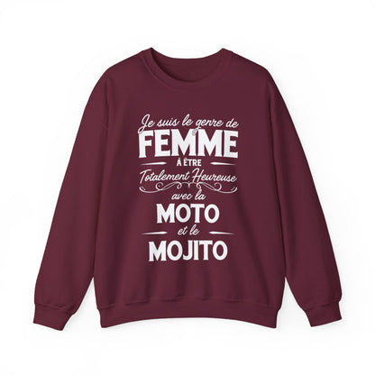 Je suis le genre de femme à être totalement heureuse avec le moto et le mojito