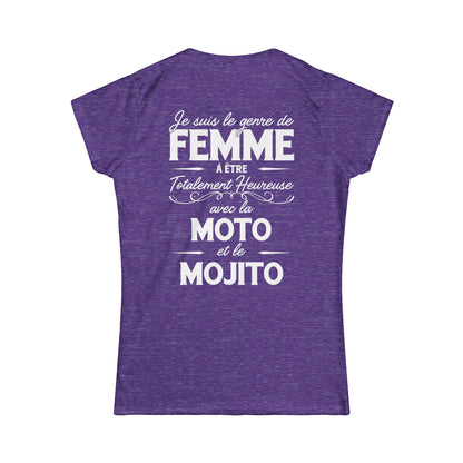 Je suis le genre de femme à être totalement heureuse avec le moto et le mojito