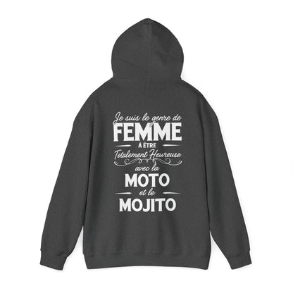 Je suis le genre de femme à être totalement heureuse avec le moto et le mojito