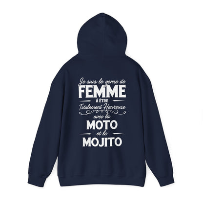 Je suis le genre de femme à être totalement heureuse avec le moto et le mojito
