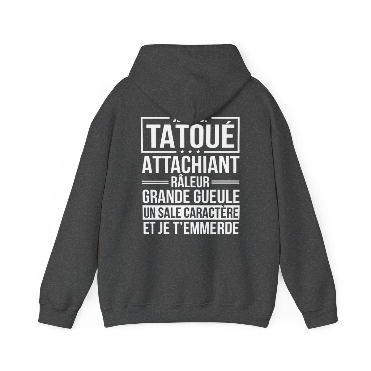 Je suis tatoué, attachiant, râleur, grande gueule, un sale caractère et je t'emmerde