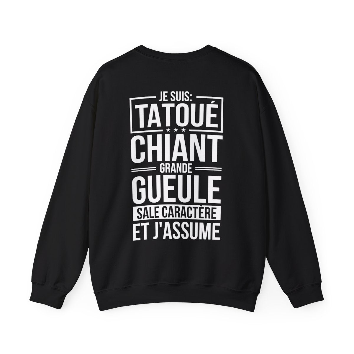 Je suis tatoué, chiant, grande gueule, sale caractère et j'assume