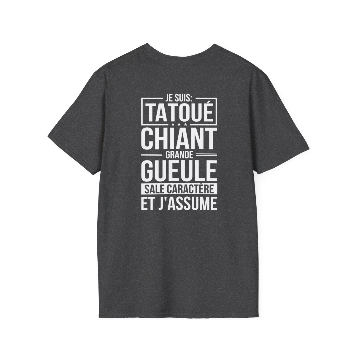 Je suis tatoué, chiant, grande gueule, sale caractère et j'assume