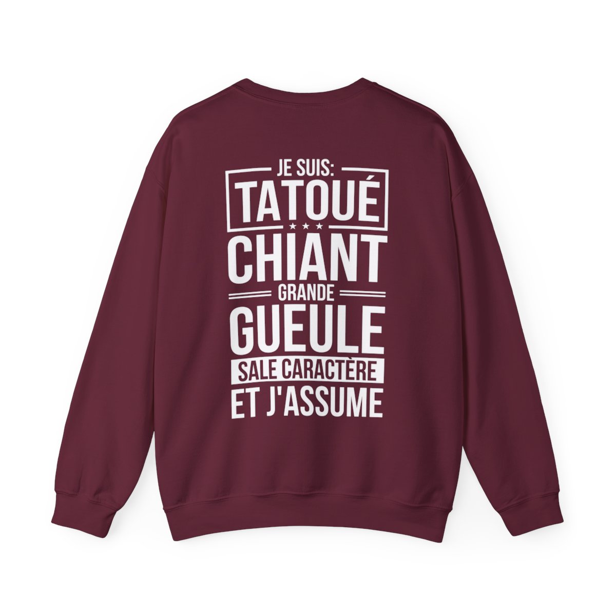Je suis tatoué, chiant, grande gueule, sale caractère et j'assume