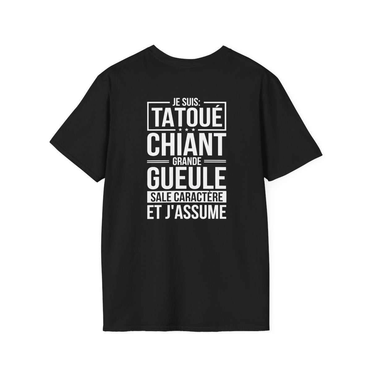 Je suis tatoué, chiant, grande gueule, sale caractère et j'assume