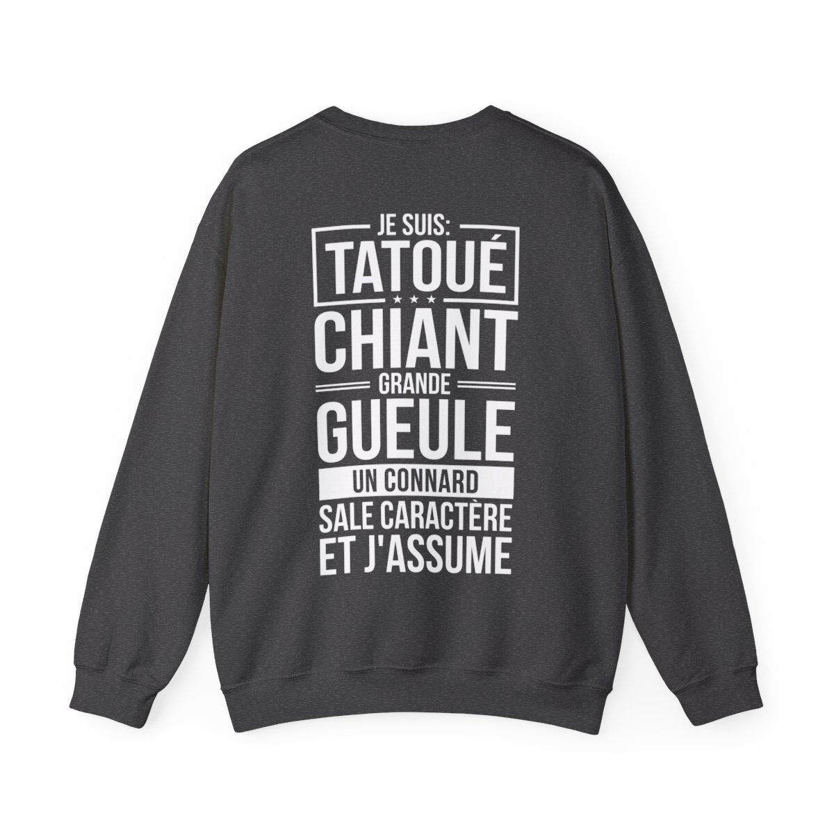 Je suis tatoué, chiant, grande gueule, un connard, sale caractère et j'assume