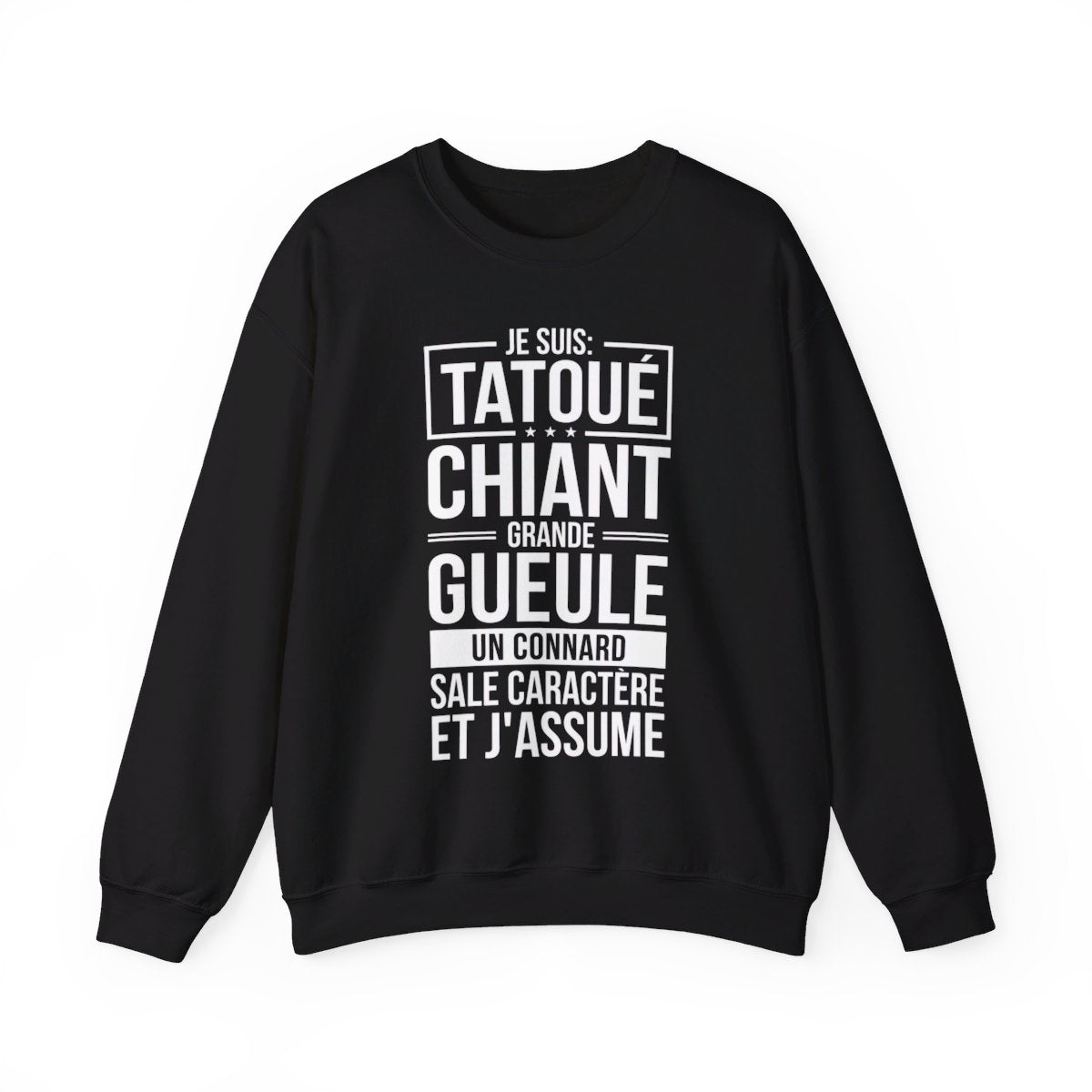 Je suis tatoué, chiant, grande gueule, un connard, sale caractère et j'assume