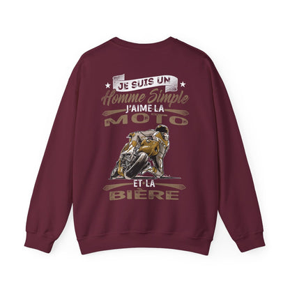 Je suis un homme simple, j'aime la moto et la bière