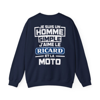 Je suis un homme simple, j'aime le ricard et la moto