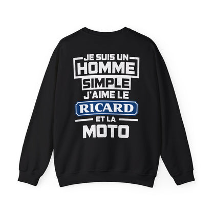 Je suis un homme simple, j'aime le ricard et la moto