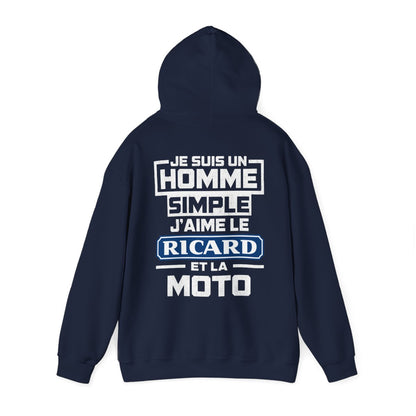 Je suis un homme simple, j'aime le ricard et la moto