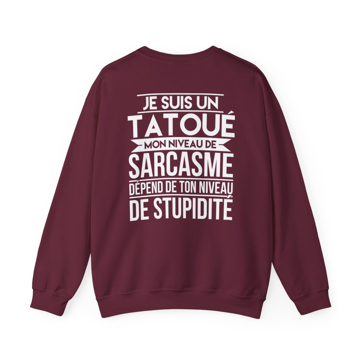 Je suis un tatoué mon niveau de sarcasme dépend de ton niveau de stupidité
