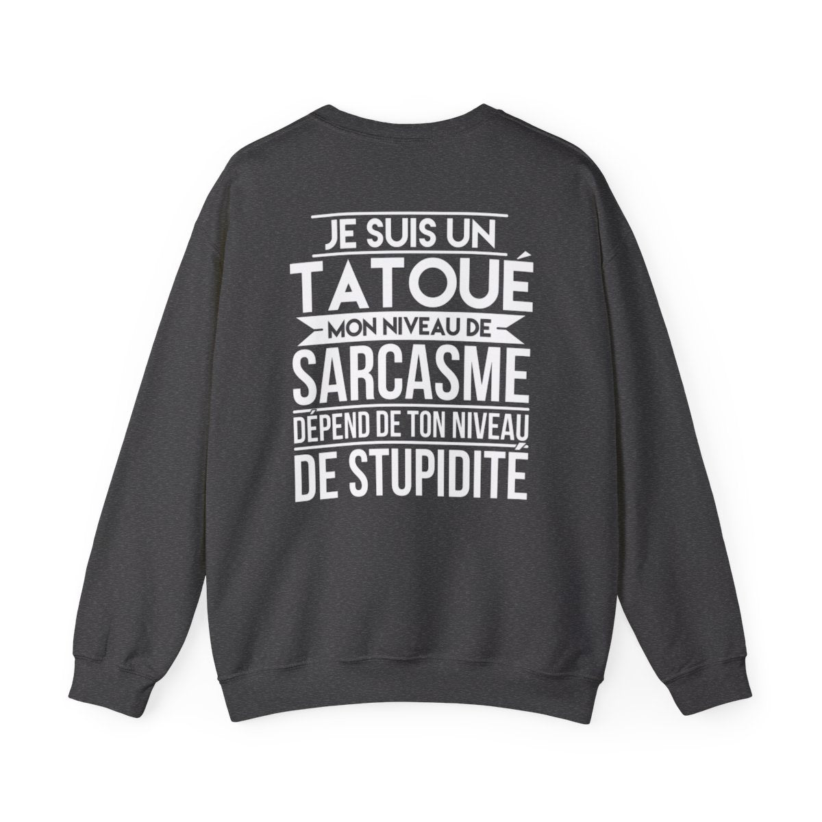 Je suis un tatoué mon niveau de sarcasme dépend de ton niveau de stupidité