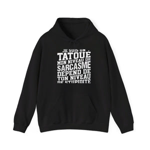 Je suis un tatoué mon niveau de sarcasme dépend de ton niveau de stupidité