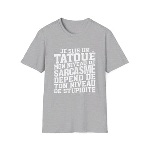 Je suis un tatoué mon niveau de sarcasme dépend de ton niveau de stupidité