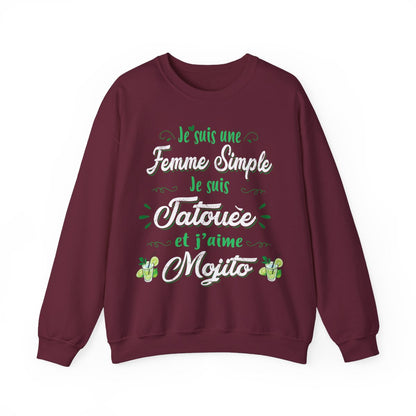 Je suis une femme simple je suis tatouée et j'aime mojitos