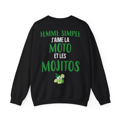Je suis une femme simple J'aime la moto et les Mojitos
