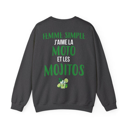 Je suis une femme simple J'aime la moto et les Mojitos