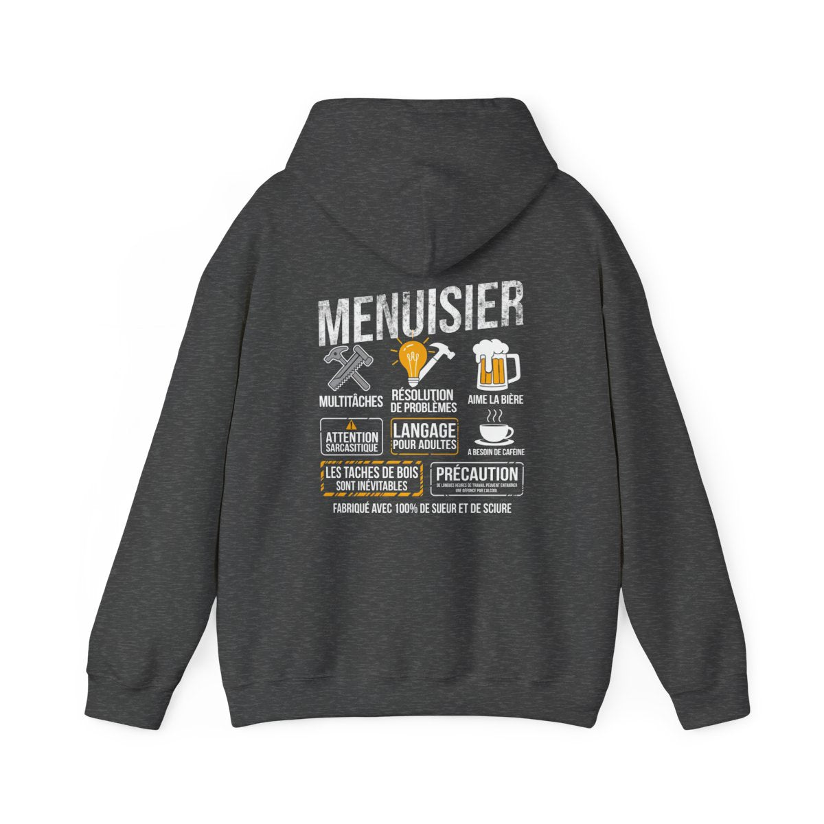 Menuisier : multitâches, aime la bière, résolution de problèmes, a besoin de caféine