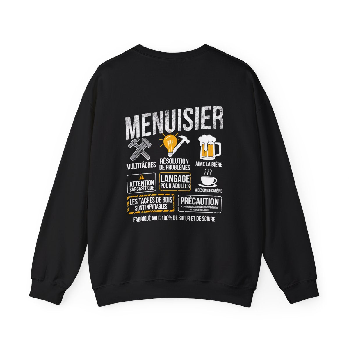 Menuisier : multitâches, aime la bière, résolution de problèmes, a besoin de caféine
