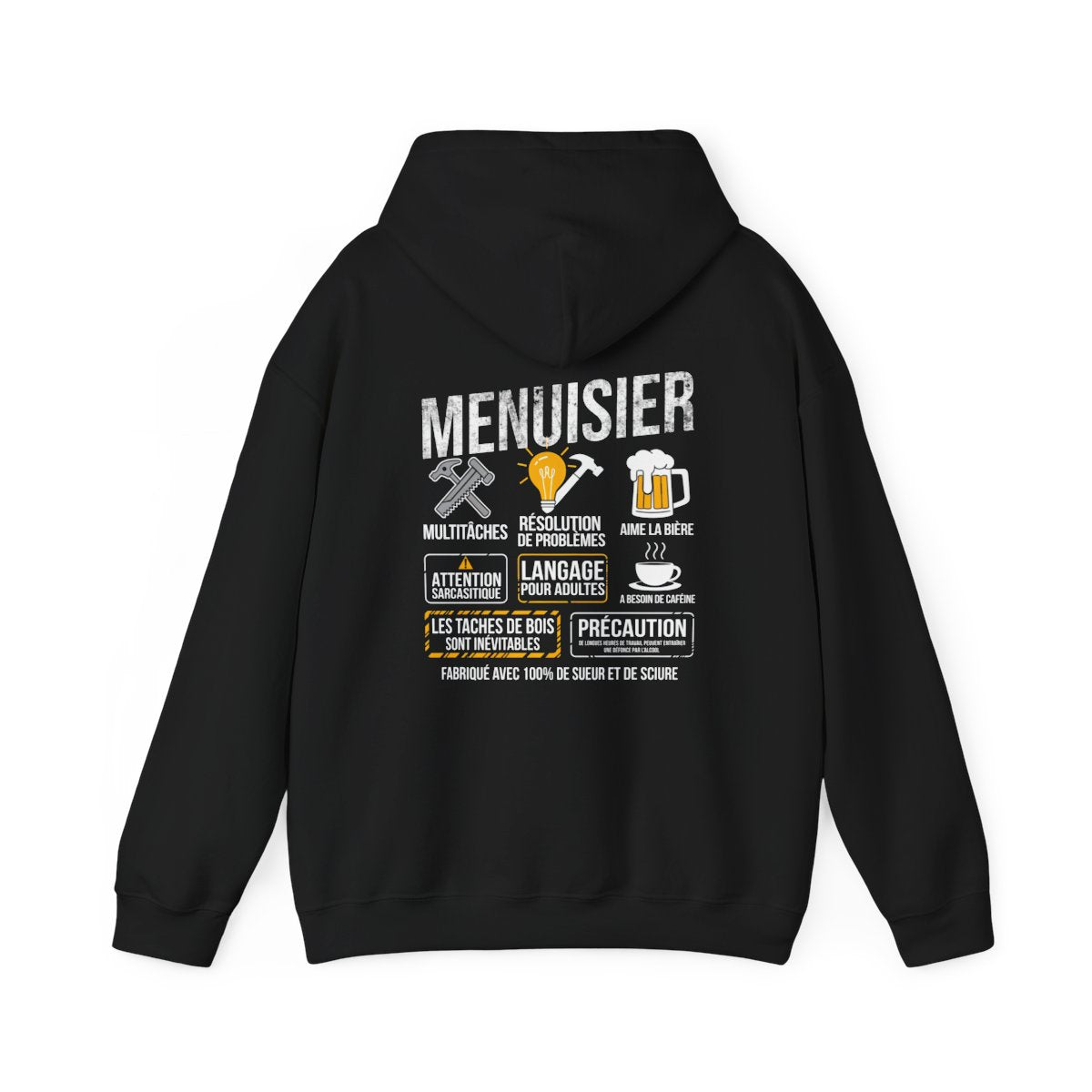 Menuisier : multitâches, aime la bière, résolution de problèmes, a besoin de caféine