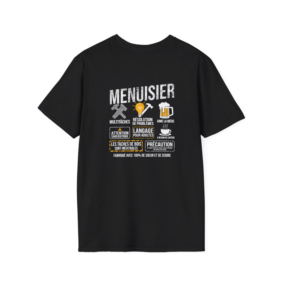 Menuisier : multitâches, aime la bière, résolution de problèmes, a besoin de caféine