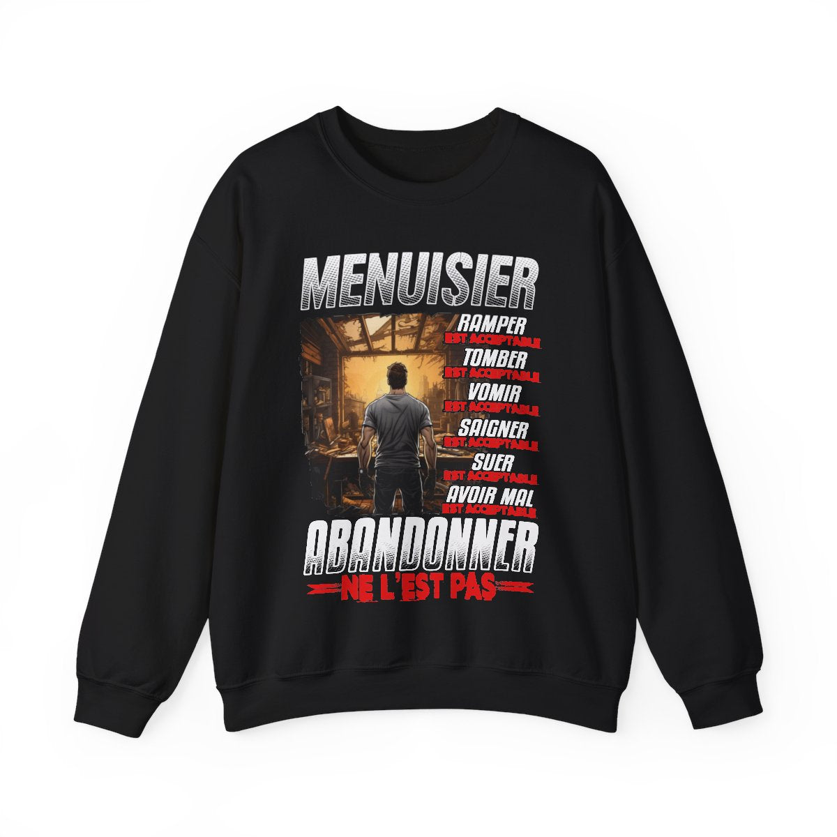 Menuisier, ramper, tomber, vomir, saigner est acceptable