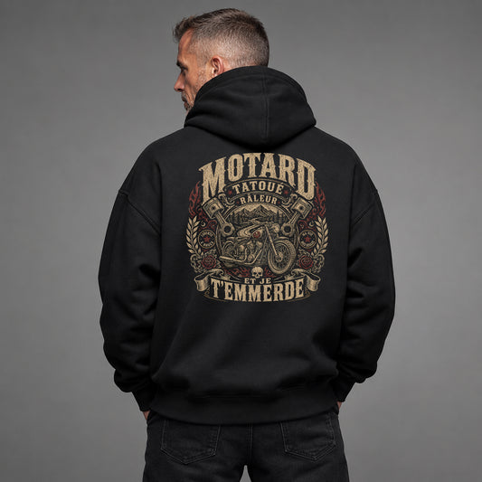 Motard, tatoué, râleur et je t'emmerde