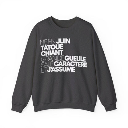 Né en juin, tatoué, chiant, grande gueule, sale caractère et j'assume