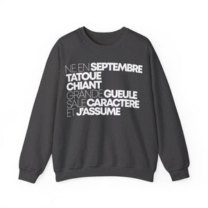 Né en septembre, tatoué, chiant, grande gueule, sale caractère et j'assume