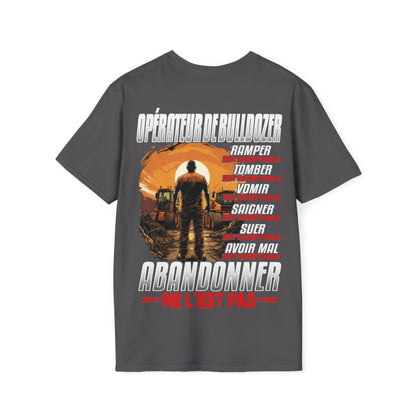 Opérateur de Bulldozer, ramper, tomber, vomir, saigner est acceptable