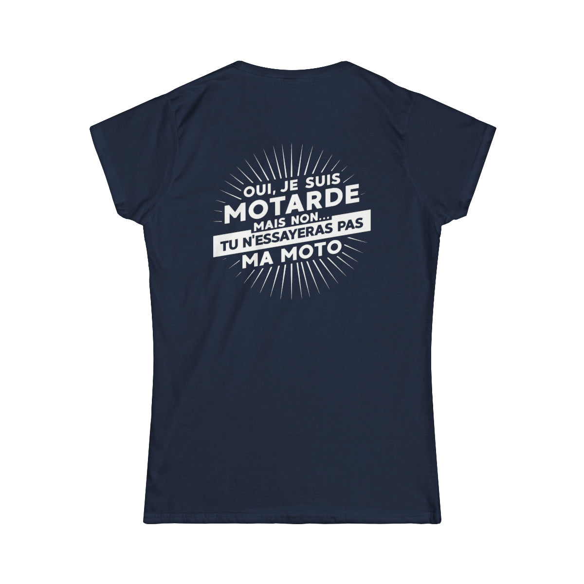 Oui, je suis motarde mais non... tu n'essayeras pas ma moto