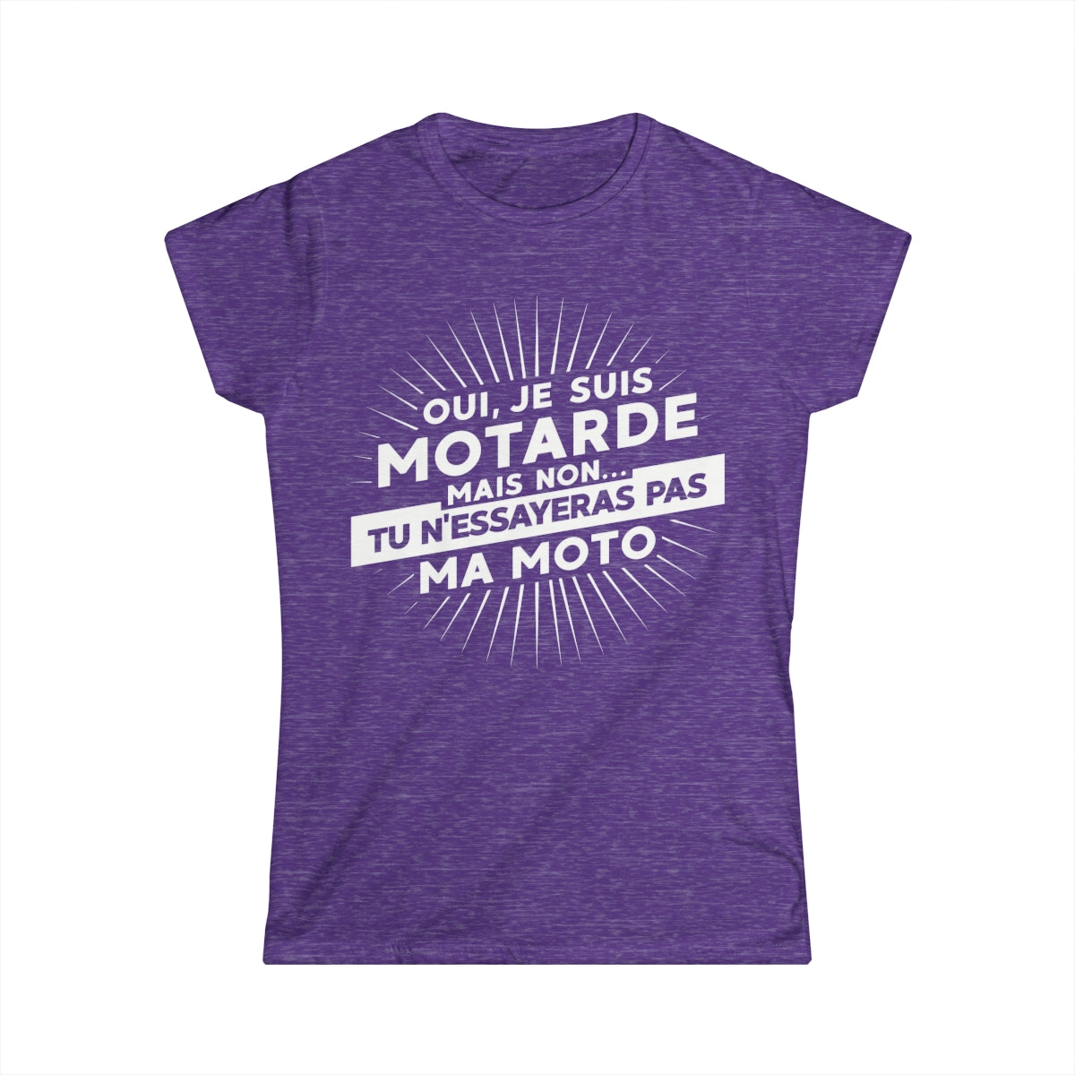 Oui, je suis motarde mais non... tu n'essayeras pas ma moto