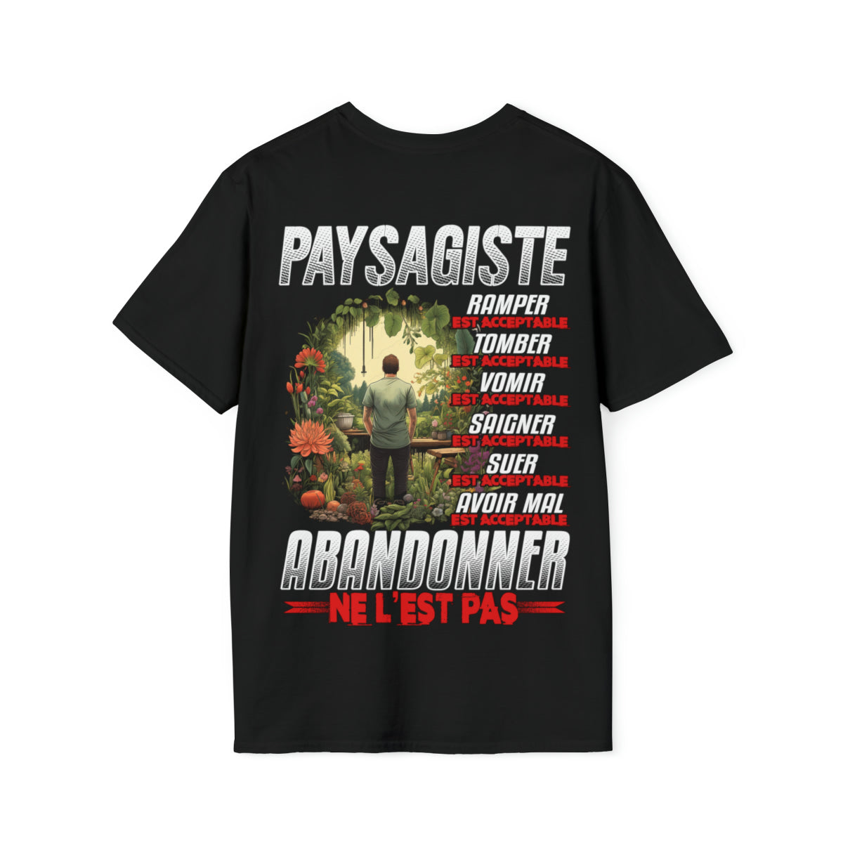 Paysagiste, ramper, tomber, vomir, saigner est acceptable