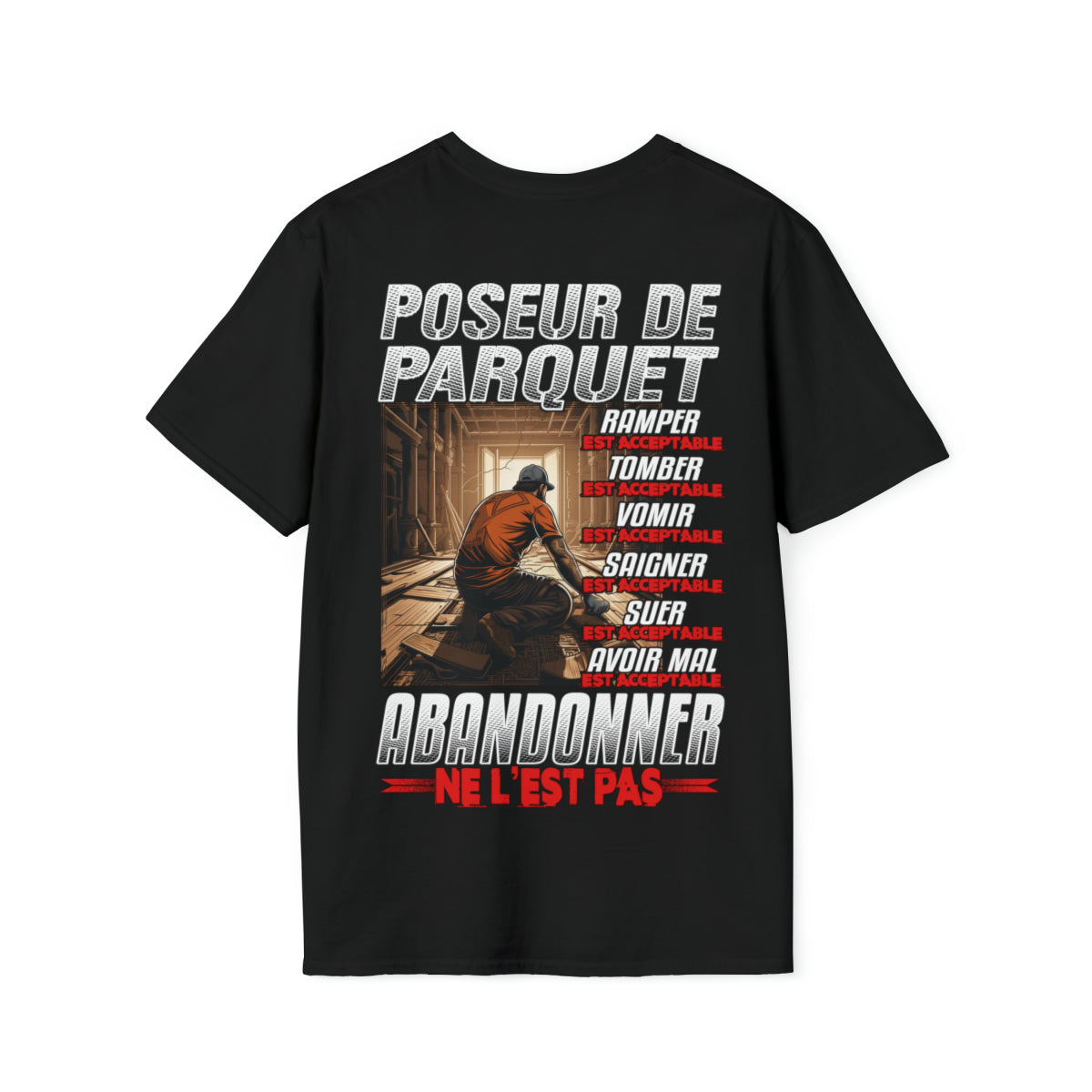 Poseur de Parquet, ramper, tomber, vomir, saigner est acceptable