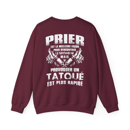 Prier est la meilleure façon pour recontrer le seigneur mais provoquer un tatoué est plus rapide