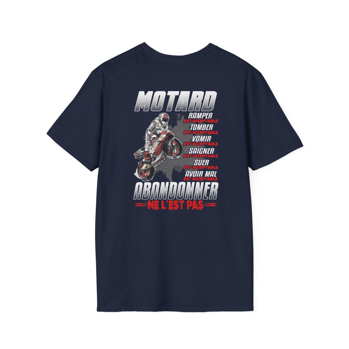 Ramper, tomber, vomir, saigner, suer, avoir mal est acceptable, abandonner ne l'est pas