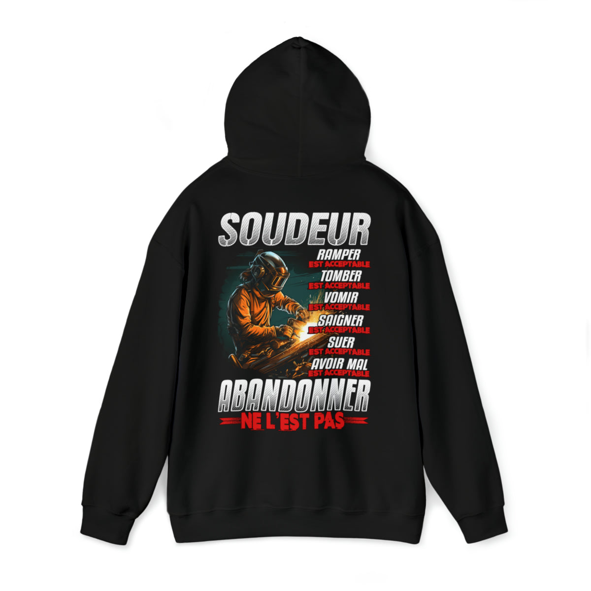 Soudeur, ramper, tomber, vomir, saigner est acceptable